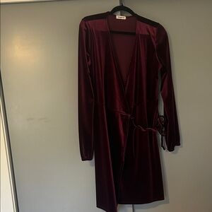 Maroon velvet dress